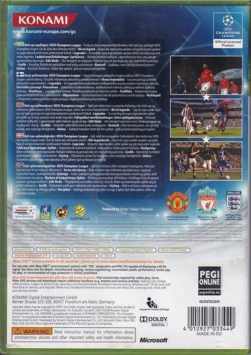 Pro Evolution Soccer 2009 - XBOX 360 (B Grade) (Genbrug)